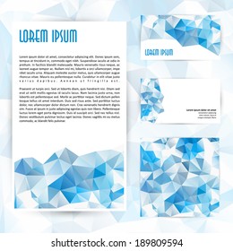 template for corporate identity of abstract colored triangles - business cards, brochures, flyers, booklets