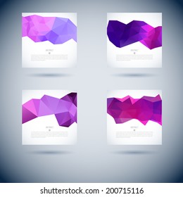 template corporate identity purple set background design mosaic pattern abstract abstract vector modern scene with three object pattern for design template corporate identity purple set background des