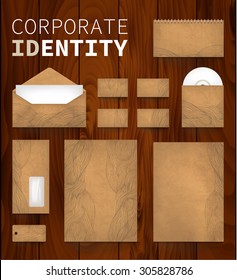 Template for corporate identity - wave. The texture of packing paper. Ecological style. Eco. Layouts can be used to represent your business.