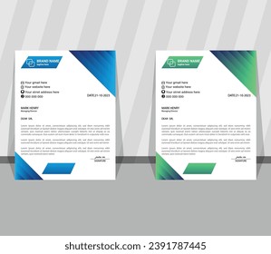 Plantilla para un diseño corporativo de membrete multicolor. plantilla imaginativa para un diseño moderno de membrete.