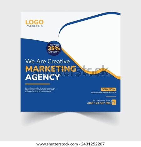 Template for corporate social media posts, as well as a live digital marketing webinar.