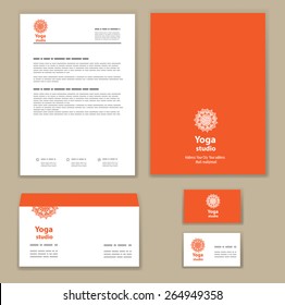 Template corporate style with a round ornament. Mock-up. Company logo design.