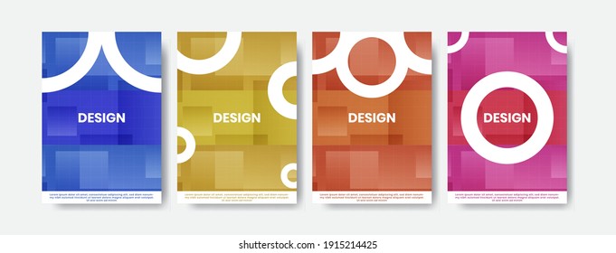 Template Cover Background With Colorful. Abstract Circle Design Cover For Brochure, Book, Magazine, Template Etc