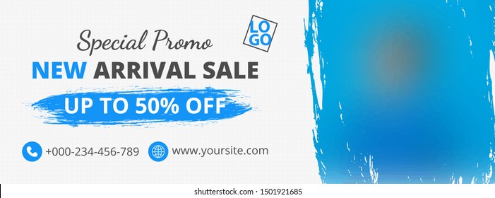 Template cover and banner social media for sale, template design with abstract shapes, white and black color design, template with blur background