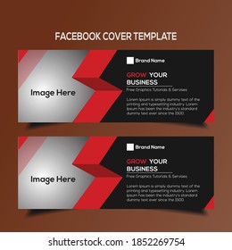 Template cover and banner social media for photography, template design with abstract shapes, white and black color design