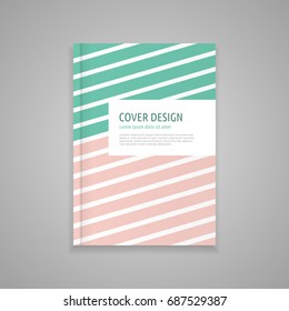 Template cover for book, abstract design, vector modern book 