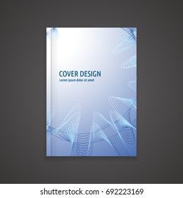 Template cover for book, abstract design, vector modern book  