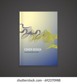 Template cover for book, abstract design, vector modern book