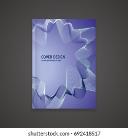 Template cover for book, abstract design, vector modern book 