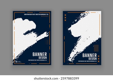  Template cover design abstract frame grunge shape clipping mask