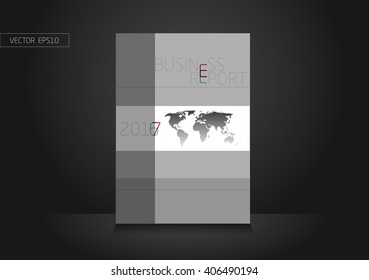 Template Cover Design. Annual Report. World Map. Vector. Eps10