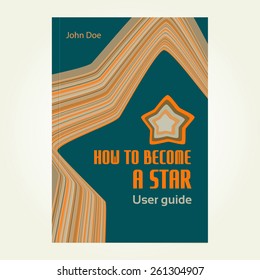 Template of cover design for brochure, book or textbook with star. Vector layout