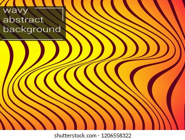 Template cover design with the effect of optical illusion. Distorted waves on a bright background. The effect of bulge.