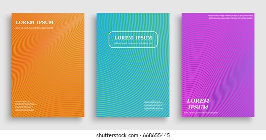 template for cover design with geometric halftone gradients.