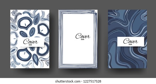 Template cover design. Hand drawn abstract ornament. Set background.