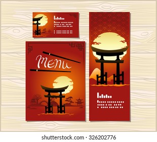 Template cover japanese food menu and flyer. Vector illustration.