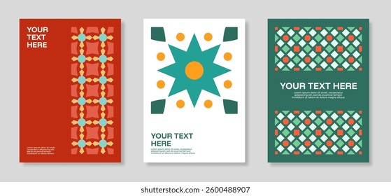 Template Cover Layout with Colorful Geometric Design for Modern Publication