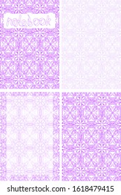 Template, cover page and pages for notepad
