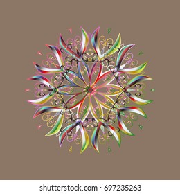 Template for cover, poster, t-shirt or tattoo. Vector illustration. Winter coloring pages for adult art therapy. Hand drawn antistress snowflake.