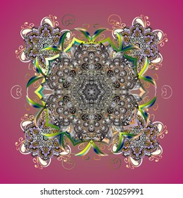 Template for cover, poster, t-shirt or tattoo. Vector illustration. Winter coloring pages for adult art therapy. Hand drawn antistress snowflake.