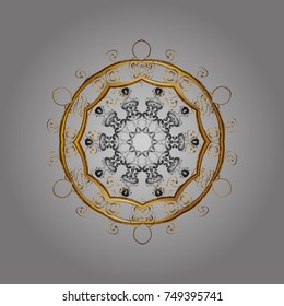 Template for cover, poster, t-shirt or tattoo. Vector illustration. Winter coloring pages for adult art therapy. Hand drawn antistress snowflake.