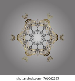 Template for cover, poster, t-shirt or tattoo. Winter coloring pages for adult art therapy. Hand drawn antistress snowflake. Vector illustration.