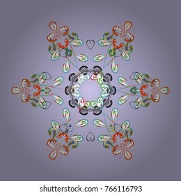 Template for cover, poster, t-shirt or tattoo. Winter coloring pages for adult art therapy. Hand drawn antistress snowflake. Vector illustration.
