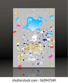 Template Covers for books. Background with  hearts on Valentine's Day. Vector.