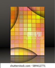Template Covers for books. Background with jeans mosaic. Vector.