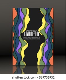 Template Covers for books.  Background with waves. Vector.