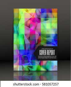 Template Covers for books. Blue  background with mosaic. Banner in A4 size. Vector.