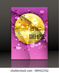 Template Covers for books. Pink background with hearts for Valentine's Day. Vector.