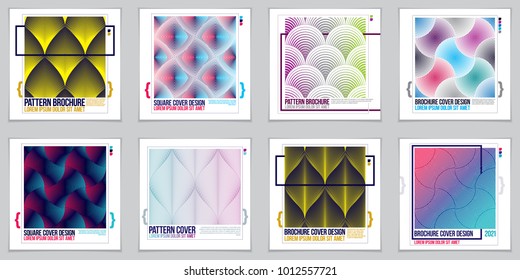 Template for Covers, Placards, Posters, Flyers and Banners Designs. Cool geometric vector set line backgrounds for your designs. Minimalistic brochure designs.