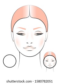 template to create makeup with image of female face round shape