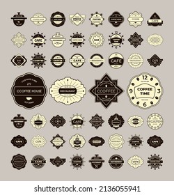 Template for creating emblems, packaging, brand style. Set of vector icons, symbols.
