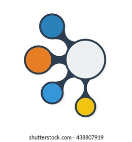 Template for creating infographics, consisting of colored circles joined together