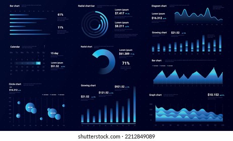 Template for creating infographics. Poster or banner for website. Interface for programs and applications. Modern technologies and digital world. Analytics concept. Cartoon flat vector illustration