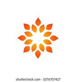 Template for creating a logo in the form of a curl. Stylized sun. Eco style icon. Round dynamic simple element.