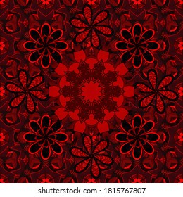 Plantilla para crear logotipo, icono, símbolo, emblema, marco monograma. Patrón de color de ilustración en colores rojo, negro y marrón. Elemento de diseño de vectores. Estilo de tendencia lineal. Concepto de decoración abstracta de lujo.