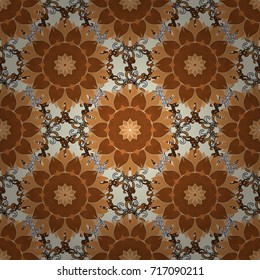 Template for creating logo, icon, symbol, emblem, monogram frame. Vector design element. Illustration colored pattern on a brown, orange and neutral colors. Linear trend style. Concept luxury decor.