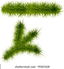 Template for creation New Year's cards from a fur-tree. Vector