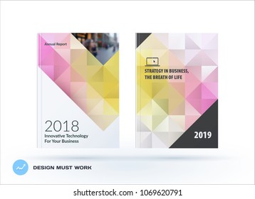 Template. Creative abstract design of brochure set, horizontal cover, flyer in A4