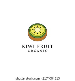 Template Creative And Fun Kiwi Fruit Logo Vector