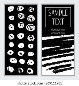 Template. Creative trendy grunge card. Hand Drawn pastel chalk textures. Vector