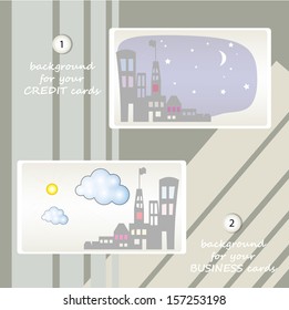 template credit and business card in one style can be used as any background
