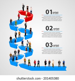 Template with a crowd of business people standing in a line.