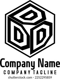 Logo del cubo de plantilla para el logotipo de la marca de la empresa por letra inicial de Alfabetical abcd