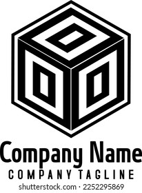 Template  cube logo for company brnading logo by initial Letter  of Alfabetical abcd
