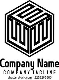 Logo del cubo de plantilla para el logotipo de la marca de la empresa por letra inicial de Alfabetical abcd