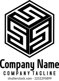 Logo del cubo de plantilla para el logotipo de la marca de la empresa por letra inicial de Alfabetical abcd